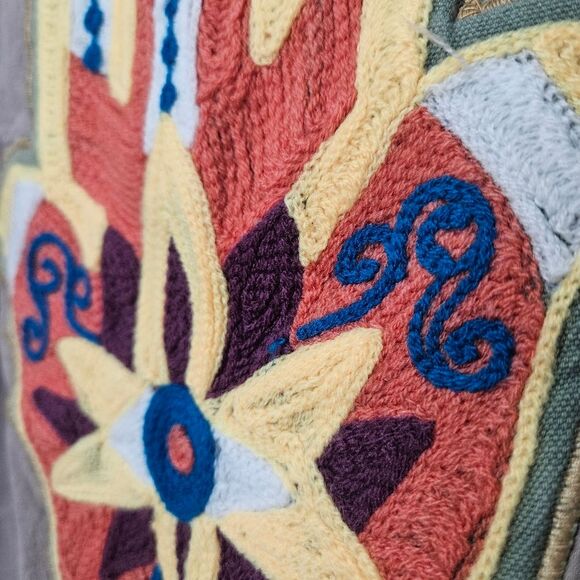 Boho Shirt Pink And Silver Fashion Women's Embroidered Button Down Hamsa See Pic - Picture 3 of 10